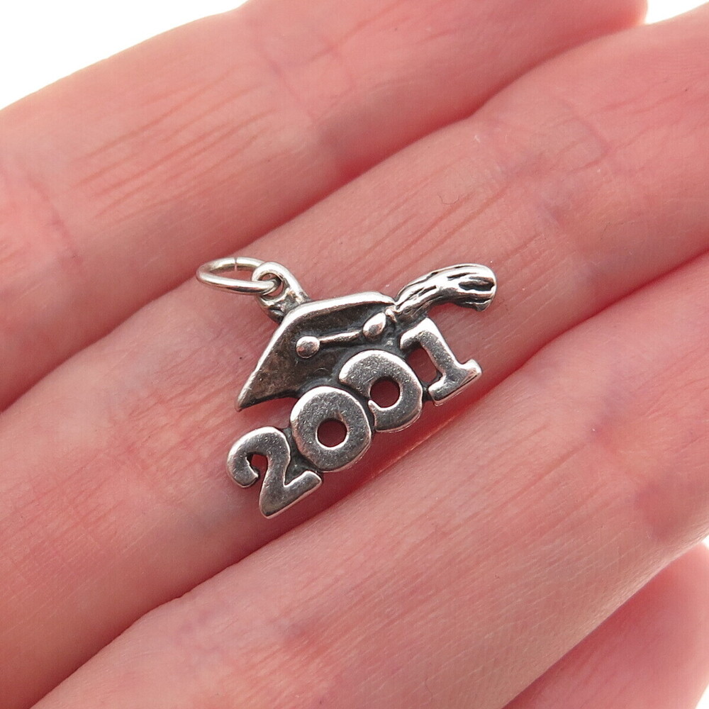 Sundancer 925 Sterling Silver Vintage 2001 Graduation Mini Charm Pendant